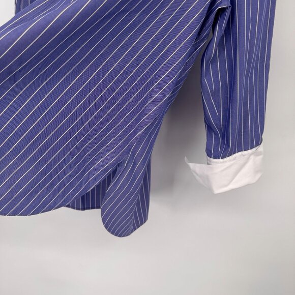 Chicos 2.5 No-Iron Coolmax All Season Striped Shirt Womens Size 18  Blue popover - Picture 10 of 13